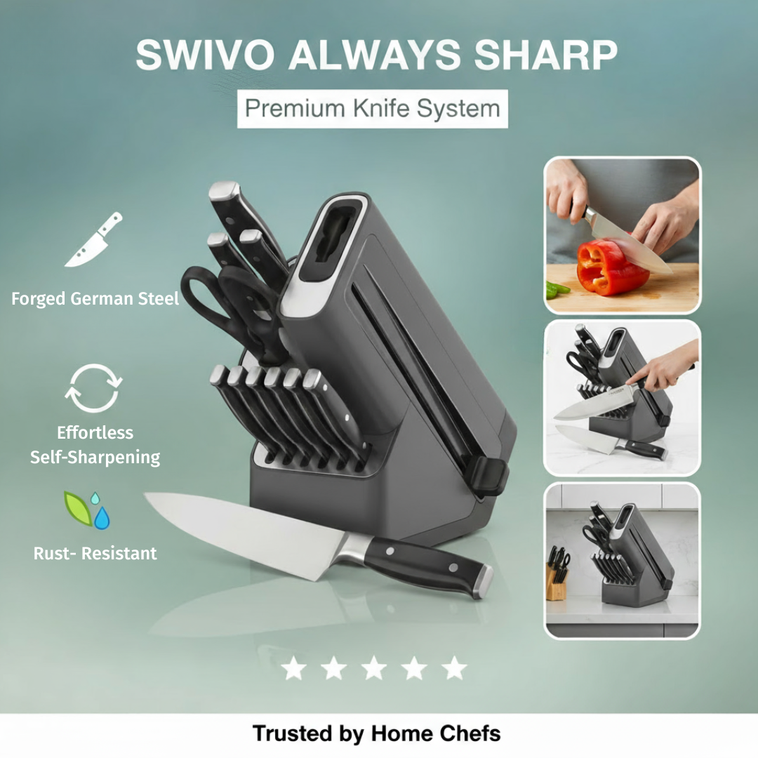 Swivo AlwaysSharp 12-Piece Premium Knife System
